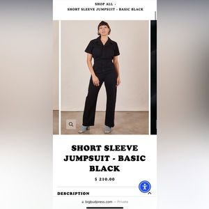 Big Bud Press Shortsleeve jumpsuit size medium black